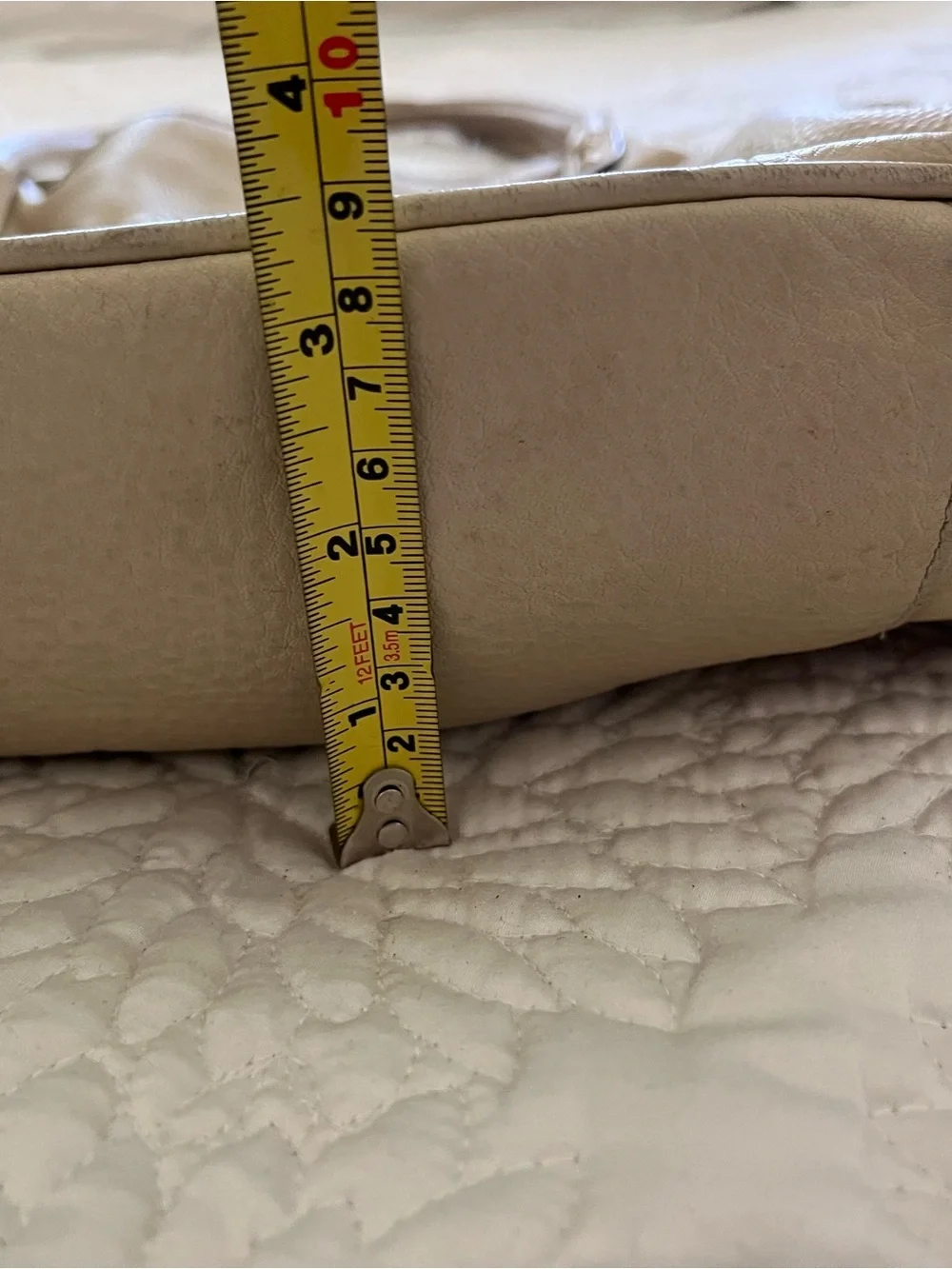 Anne Klein Cream Pebbled Leather Bag
